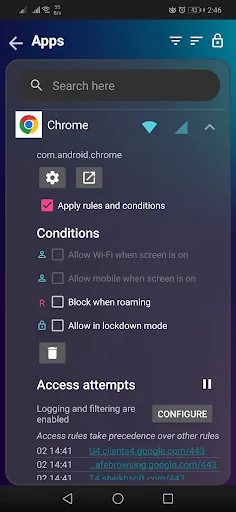 InternetGuard No Root Firewall screenshot 3