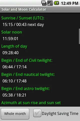 Solar and Moon Calculator screenshot 3