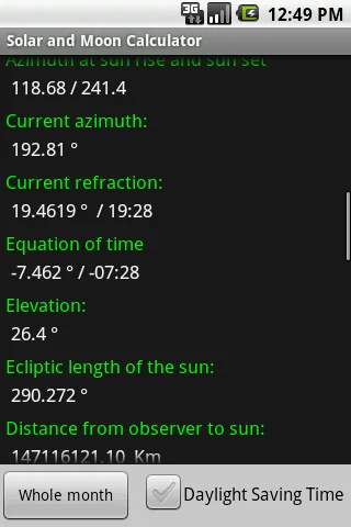 Solar and Moon Calculator screenshot 4