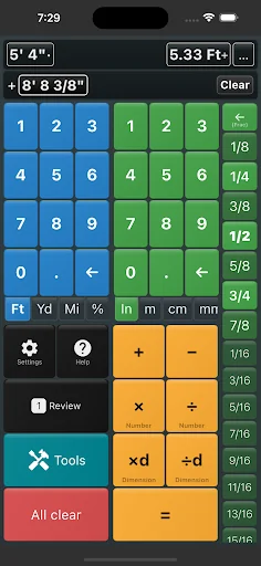 Feet & Inch Construction Calc screenshot 1