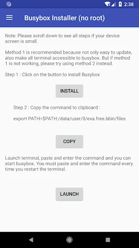 EXA Busybox Installer(no root) screenshot 2