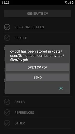 Curriculum Vitae screenshot 4