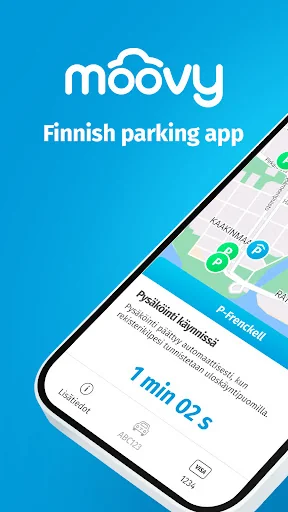 Moovy, Finnish parking app screenshot 1