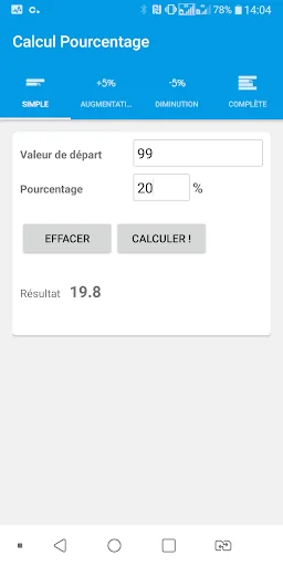 Percentage calculator