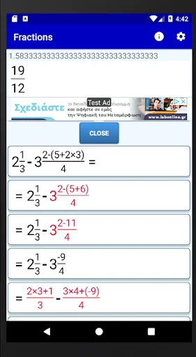 Fractions School Calculator screenshot 2