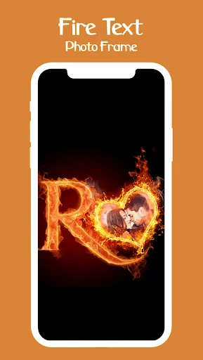 Fire Text Photo Frame