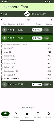 GO Train Schedules and Claims screenshot 2
