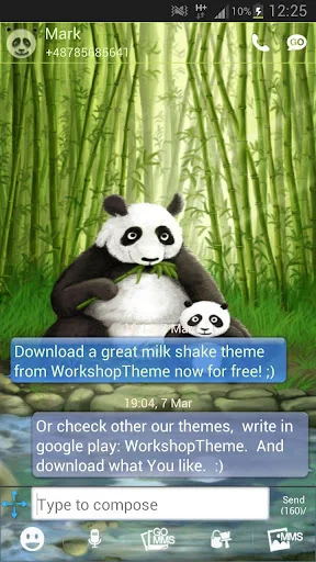 Panda Theme GO SMS Pro screenshot 2