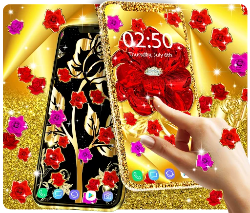 Gold rose live wallpaper