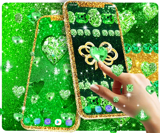 Green diamond shiny wallpapers