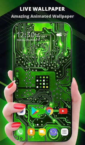 Cyber Wallpaper Green Keyboard