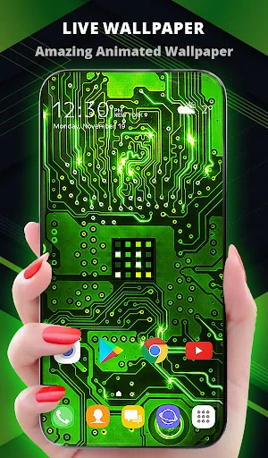 Cyber Wallpaper Green Keyboard