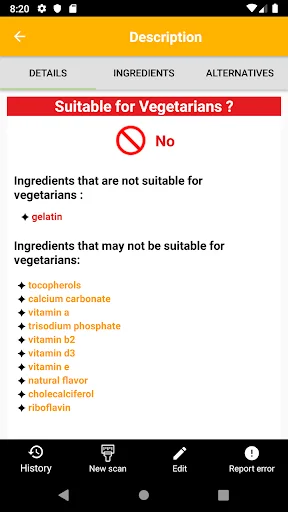 My Vegetarian Scanner