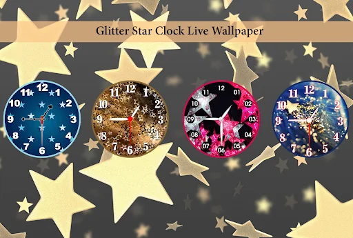 Glitter Star Clock Wallpaper