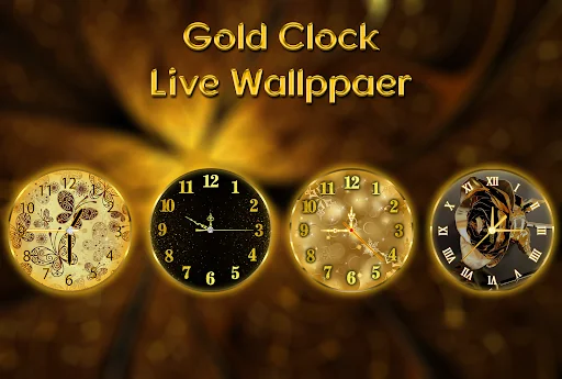 Analog Gold Clock Wallpaper