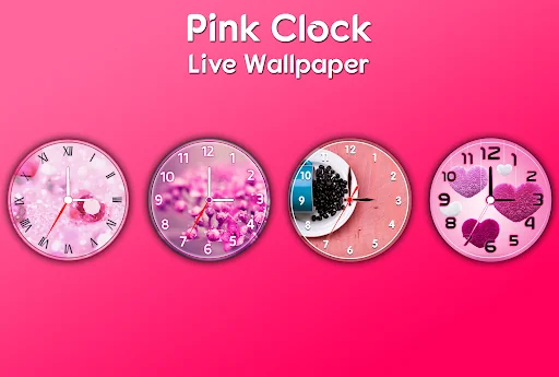 Pink Clock Live Wallpaper