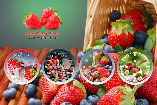 Strawberry Clock Wallpaper