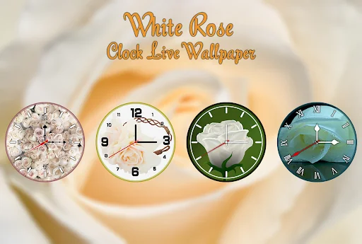 White Rose Clock Wallpaper