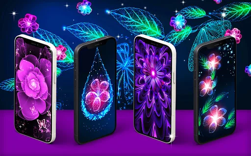Glowing flowers live wallpaper screenshot 1