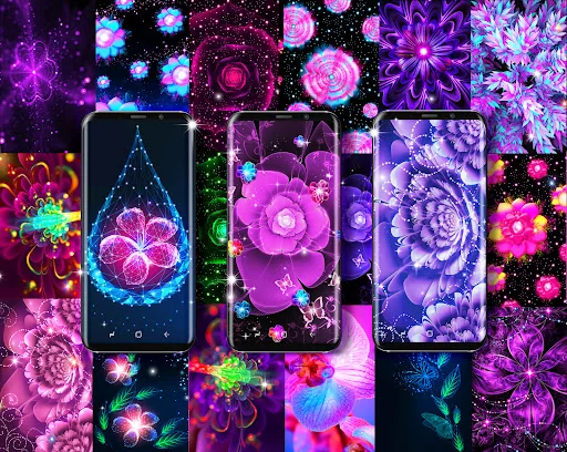 Glowing flowers live wallpaper screenshot 2