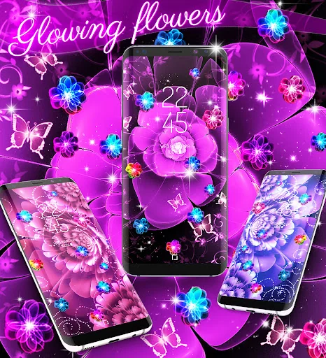 Glowing flowers live wallpaper screenshot 3
