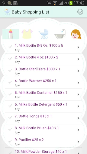 Baby Shopping List