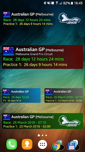 NextRace Countdown Widget 2026 screenshot 1
