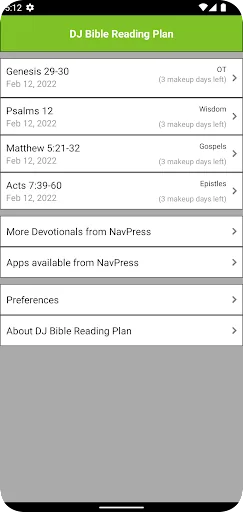 DJ Bible Reading Plan