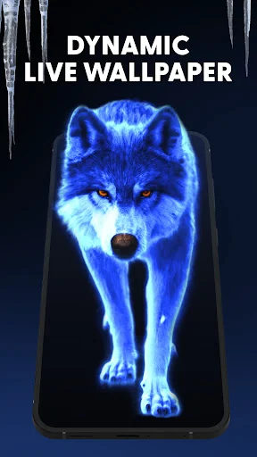 Ice Wallpaper + Keyboard: Wolf