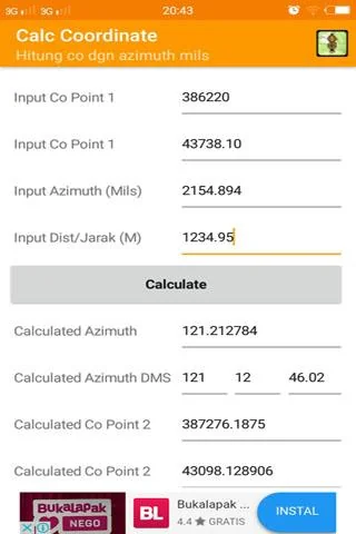 Calc Coordinate