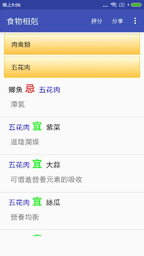 食物相剋 screenshot 2