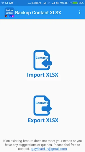 Backup Contact To XLSX ( Impor