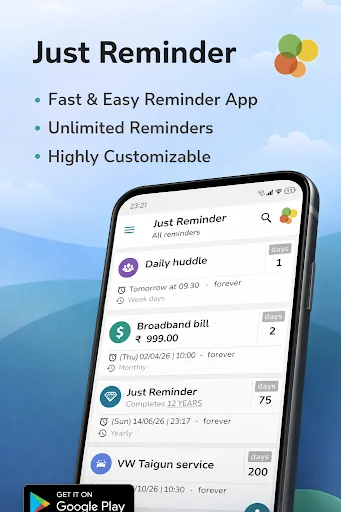 Just Reminder: Alarm & Tasks screenshot 1