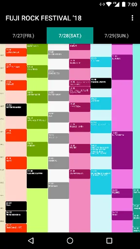 タイムテーブル:FUJI ROCK FESTIVAL '18
