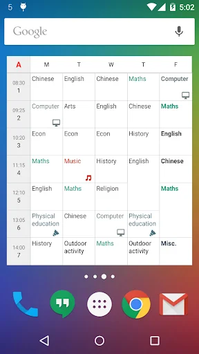 Timetable (Widget)