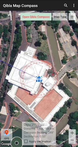 Qibla Map Compass