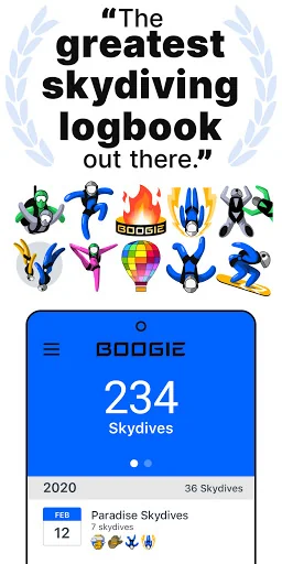 Boogie - Skydiving Logbook screenshot 1