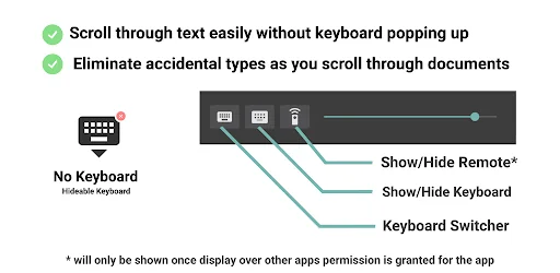 No Keyboard: Hideable keyboard