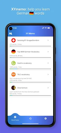 XYmemo: German vocab builder