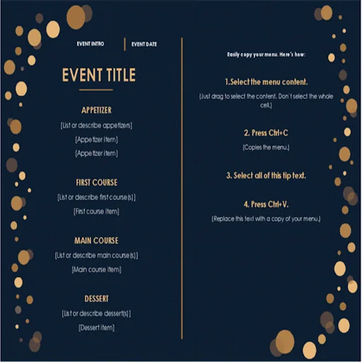 Menu Templates