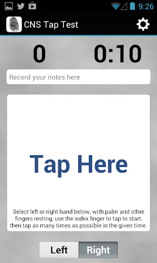 CNS Tap Test