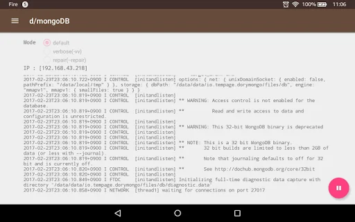 Dory - mongoDB Server