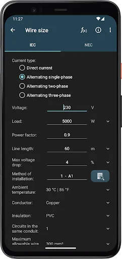 Electrical Calculations screenshot 2