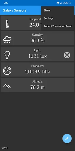 Galaxy Sensors screenshot 2