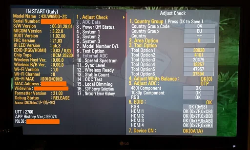 Service Menu Exp LG TV Lite screenshot 2