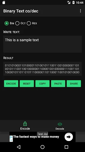 Binary Text co/dec