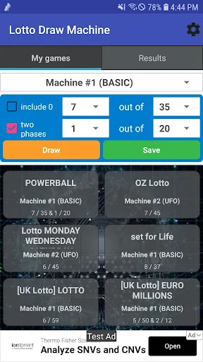 Lotto Machine - 2D Generator