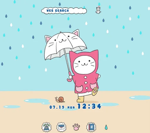 Kitty on a Rainy Day Theme