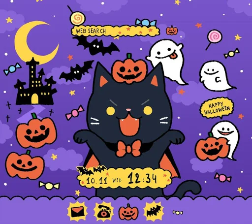 Black Halloween Cat Theme