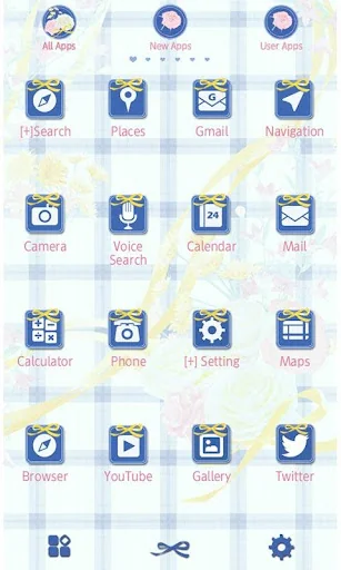 Flower Theme-Blue Gingham- screenshot 2